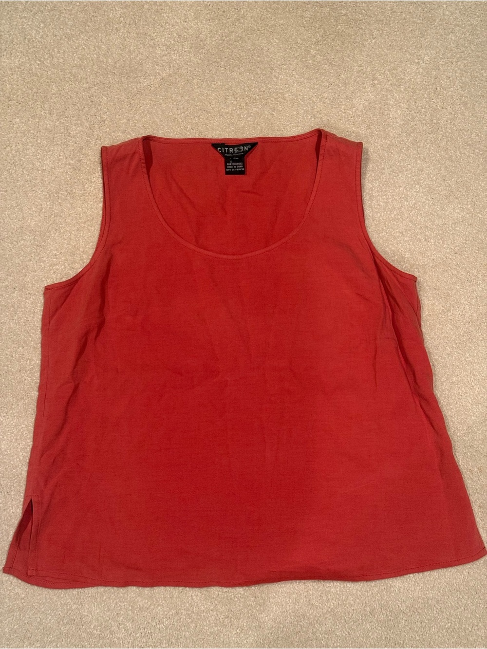 CITRON Santa Monica Women’s Silk Linen Tank Top Terracotta Size Petite Small